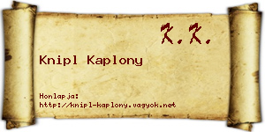 Knipl Kaplony névjegykártya